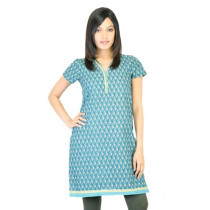Vishudh Women Blue Printed Kurta