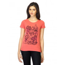 Jealous 21 Women Printed Orange T-shirt