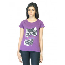 Jealous 21 Women Printed Purple T-shirt