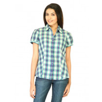 United Colors of Benetton Women Check Green Shirts