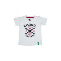 Gini and Jony Boys Printed White T-Shirt