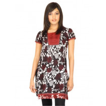 Vishudh Women Black Pigment Print Kurta