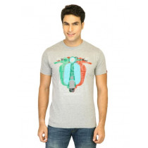 Probase Men Printed Grey Tshirts