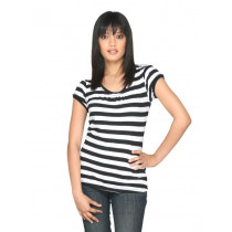 Scullers For Her Women's Knit Black White Top