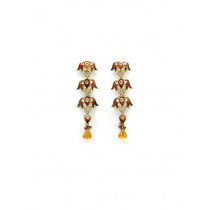 Royal Diadem Golden & Brown Earrings