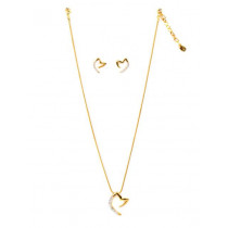 Estelle Women Gold Earring & Pendant Set
