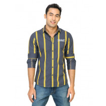 Spykar Men Stripes Grey Shirts