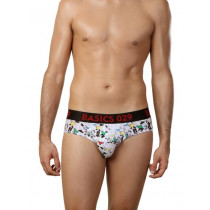 Basics Men White Printed Fashion Brief