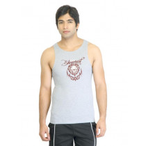 Facit Men Grey Printed Innerwear Vest