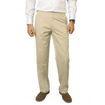 Basics Men Solid Beige Trousers