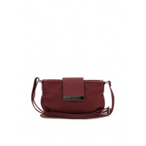 United Colors of Benetton Women Solid Maroon Handbags