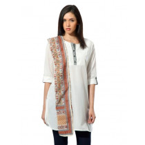 Fabindia Women Printed Multi Coloured Chanderi Stole