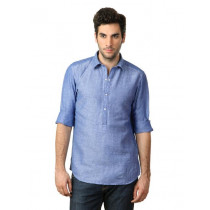 John Players Men Stripes Blue Shirt