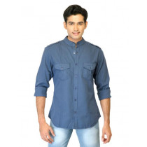 United Colors of Benetton Men Solid Blue Shirts