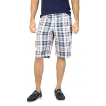 Status Quo Men Check Navy Blue Shorts