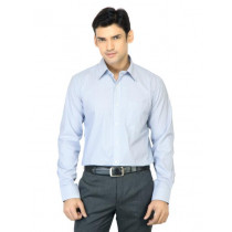 Mark Taylor Men Black & Blue Striped White Shirt