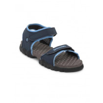 Spalding Men Grey And  Navy Blue Sandals