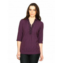 Scullers For Her Women Check Purple Top