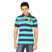 Probase Men Stripes Blue Tshirts