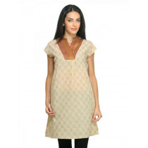 Mother Earth Women Printed Beige Kurta