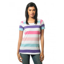 Wrangler Women Candy Striped Multi Coloured T-shirt