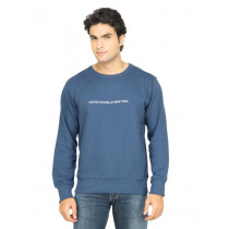United Colors of Benetton Men Solid Blue Sweatshirt