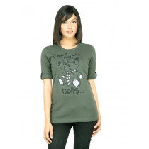 United Colors of Benetton Women Printed Olive Top