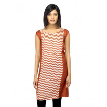 W Women Printed Rust Kurta