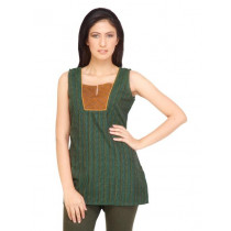 Mother Earth Women Printed Green Kurtis