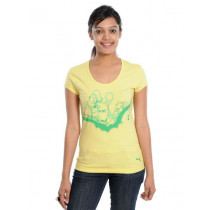 PUMA Women Yellow Printed T-shirt