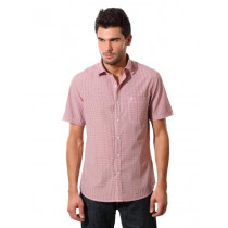 John Players Men Orange And Blue Check Shirt