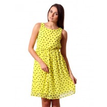 ONLY Women Yellow Dotted Print Dress