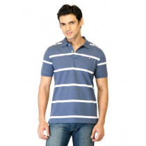 United Colors of Benetton Men Stripes Blue Tshirts