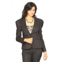 Forever New Women Puff Sleeve Tux Black Jacket