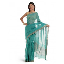Fabindia Teal Green Mangalgiri Saree