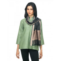 Fabindia Women Black Jacquard Silk Stole
