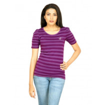Wrangler Women Striped Purple Top