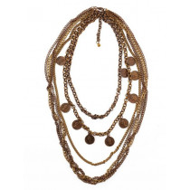 United Colors of Benetton Women Mettalic Coffee Brown Necklace