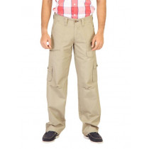 Probase Men Solid Beige Cargos