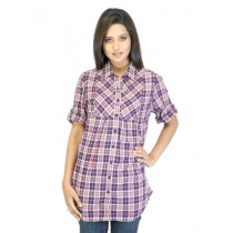 Wrangler Women Salena Navy Blue Check Shirt