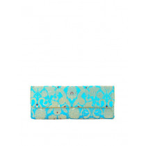Fabindia Women Blue Silk Clutch