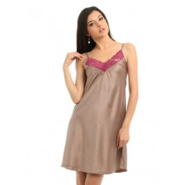Enamor Women Taupe Nightdress