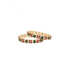 Royal Diadem Set of 2 Green Bangles