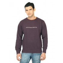 United Colors of Benetton Men Solid Purple Sweatshirt