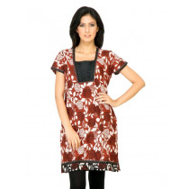 Vishudh Women Flower Print Maroon Kurtis