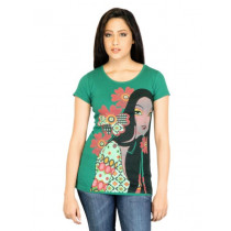 Jealous 21 Women Printed Green Top