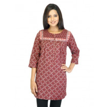 W Women Maroon Printed Tunic