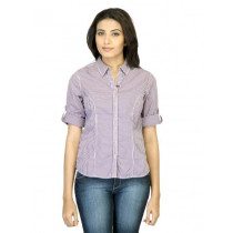 Scullers For Her Check Purple Shirt