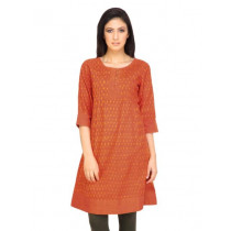 Mother Earth Women Printed Orange Kurtas