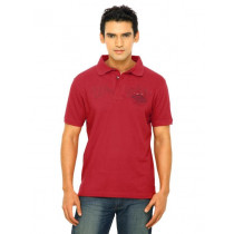 Wrangler Men Rope Embro Polo Red T-Shirt